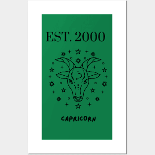 Est. 2000 Capricorn Zodiac Posters and Art